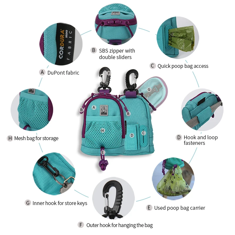 Truelove-bolsa multifuncional para caca para mascotas, soporte para correa, bolsa de golosinas para perros, bolsa de entrenamiento, bolsa lateral, dispensador, bolsa de cintura TLB2011 - imagen 5
