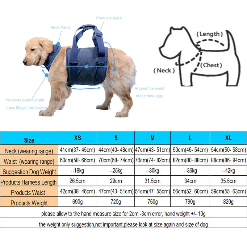 Arnés ajustable para perros mayores, correa de seguridad para el pecho, chaleco de rehabilitación auxiliar para mascotas para caminar asistido, mantiene el equilibrio - imagen 4