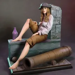 Figurita decorativa resina gris para jaula de pájaros