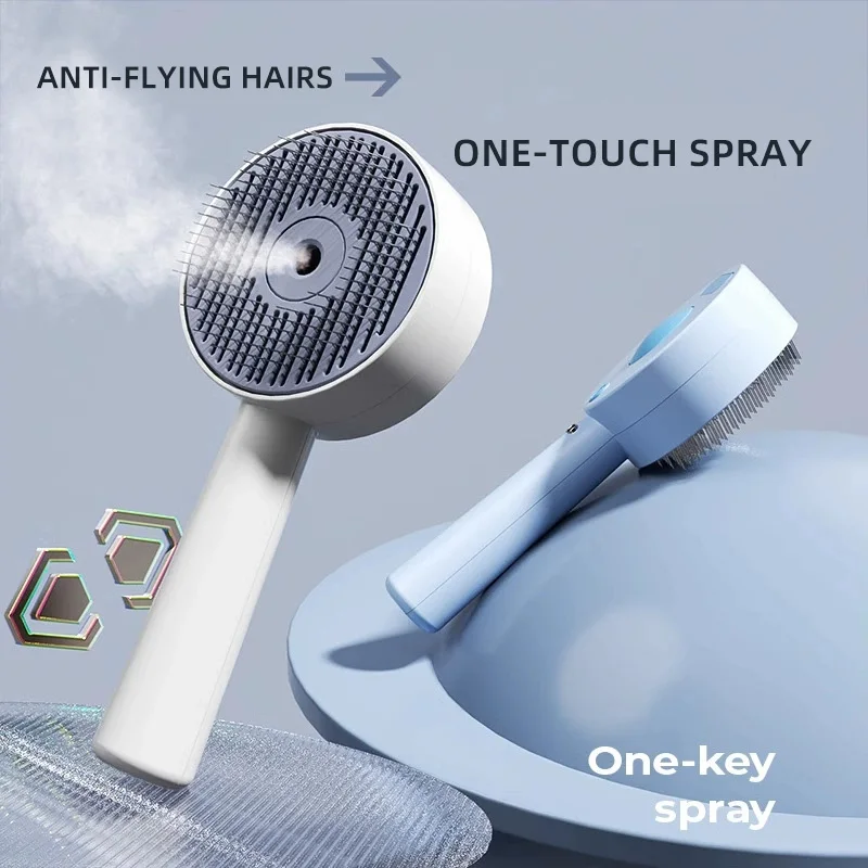 HOOPET Cepillo rebanador en aerosol 2 en 1 para gatos - Peine desenredante instantáneo con niebla antiestática, herramienta de aseo y masaje Eco ABS - imagen 5