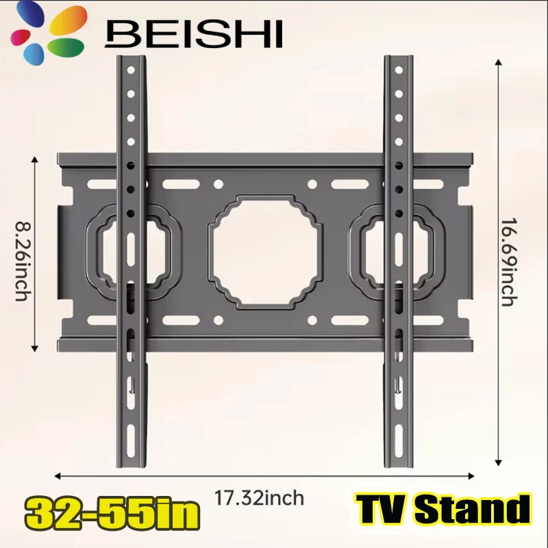 Soporte de montaje en pared para TV de 26-65 pulgadas, soporte Universal fijo para TV LCD LED, ahorro de espacio, carga máxima VESA de 400x400mm, soporte fijo para TV de 50kg - imagen 2