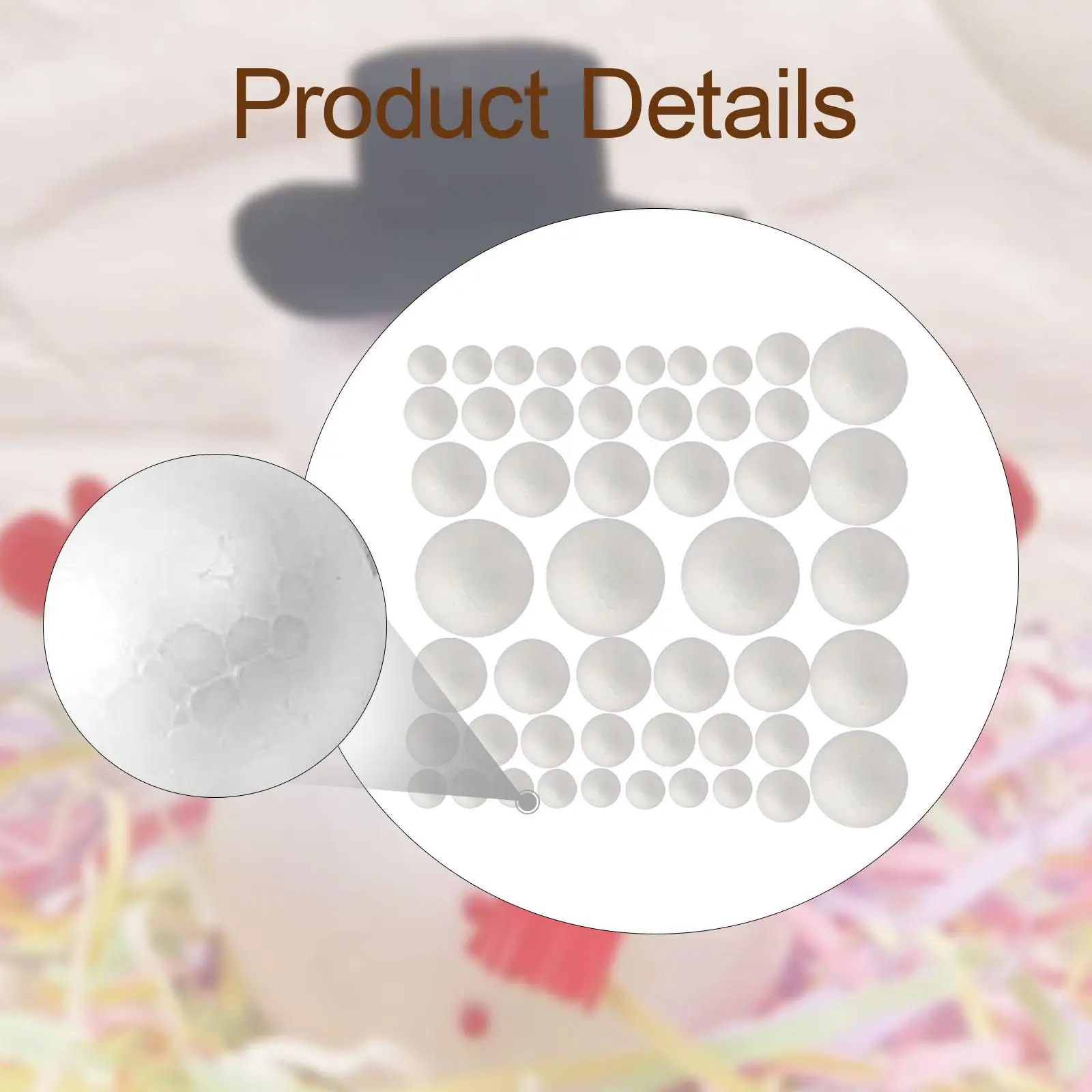 2xCraft Foam Balls School Project Arts Modeling Christmas Household DIY Crafts 50pcs