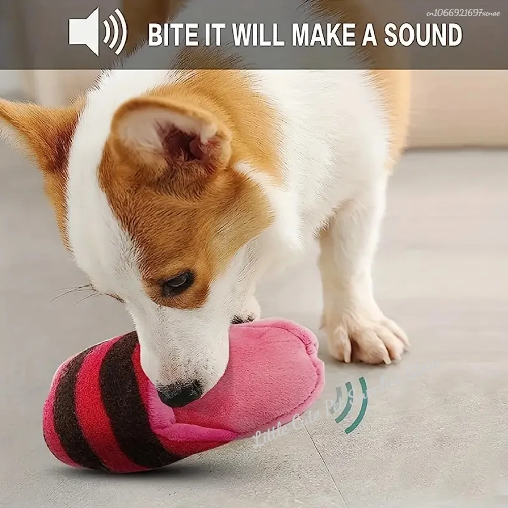 Zapatillas lindas de algodón PP de felpa, juguetes para mascotas, juego para perros, alivia el aburrimiento, moler los dientes y limpiar los dientes - imagen 4