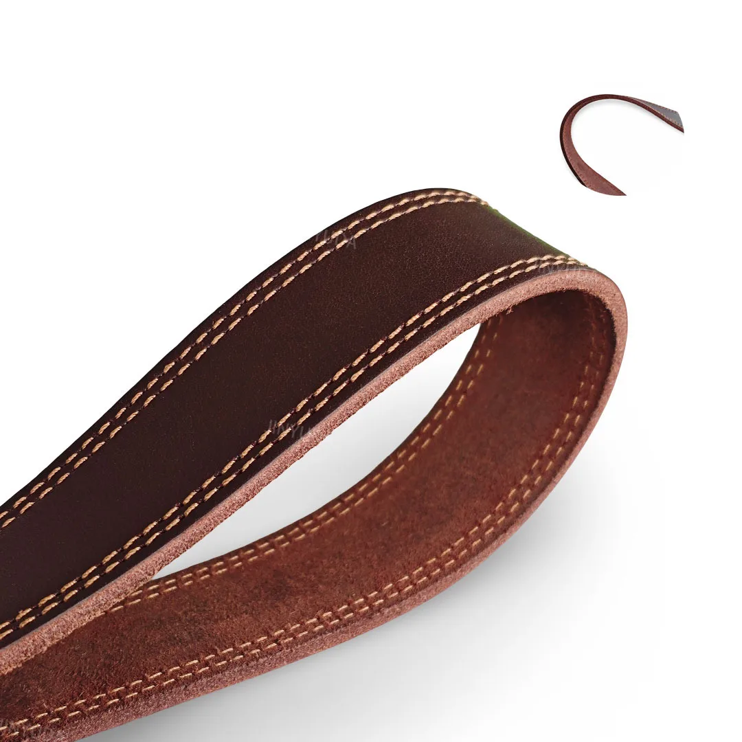 Collar de cuero para perro, collares para perros de cuero auténtico de doble punto auténtico y resistente con Collar ancho de entrenamiento para caminar para perros con hebilla de Metal - imagen 3