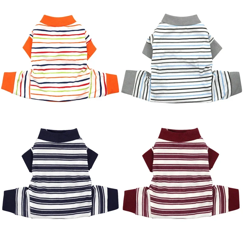 Pijamas para perros primavera otoño ropa de algodón para perros pequeños Material suave estirable Jersey para cachorros mono ropa para mascotas - imagen 4