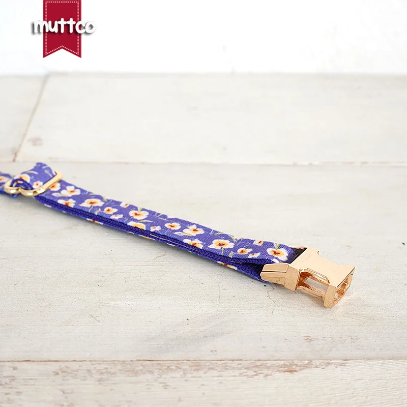 MUTTCO venta al por menor hermoso diseño de patrón de flores hecho a mano señora AZUL collar de hadas diseño único collar de gato 2 tamaños UCC173 - imagen 4