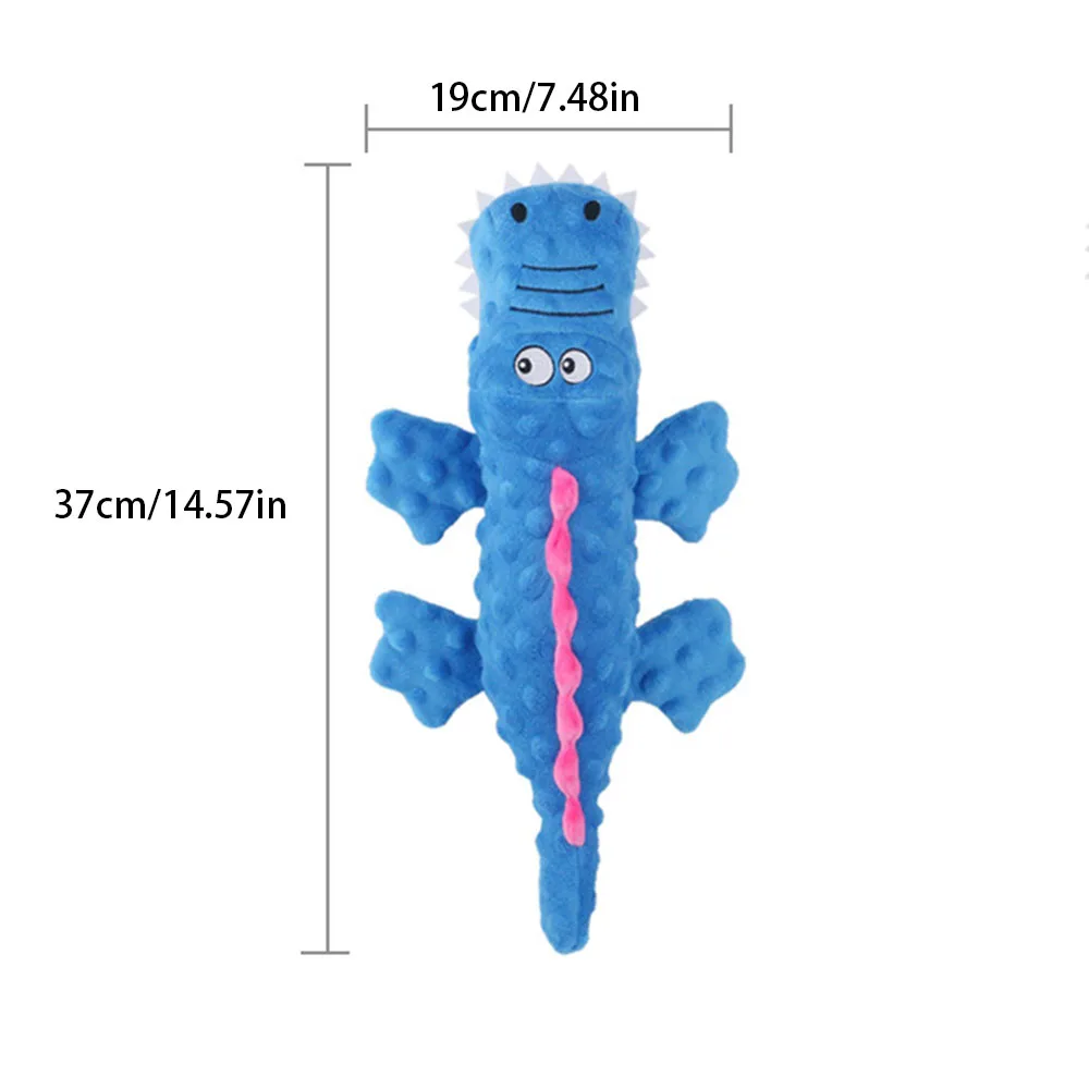 Lindo juguete de peluche de cocodrilo de dibujos animados para perros, juguete molar para masticar resistente a mordeduras chirriantes para cachorros, perros pequeños y medianos, - imagen 5