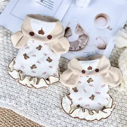 Vestido de terciopelo de encaje para mascotas, abrigo para perros pequeños y gatos, chaleco grueso de invierno, ropa para perros pequeños, ropa para cachorros