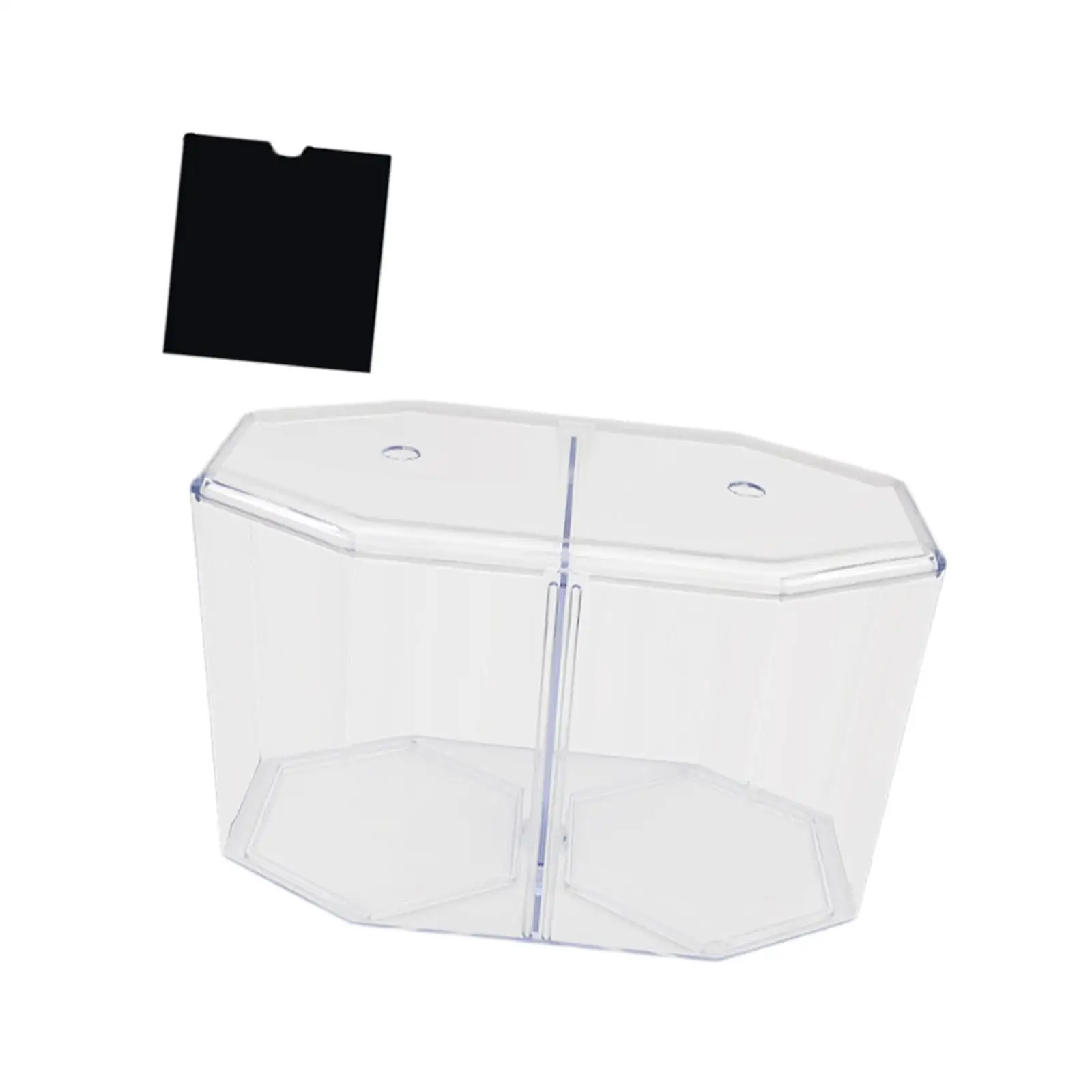 Small Beta Fish Tank Shrimp Tank Hatching Box Breeding Box Clear with Dividers Mini Aquarium Tank for Guppy Jellyfish Shrimps