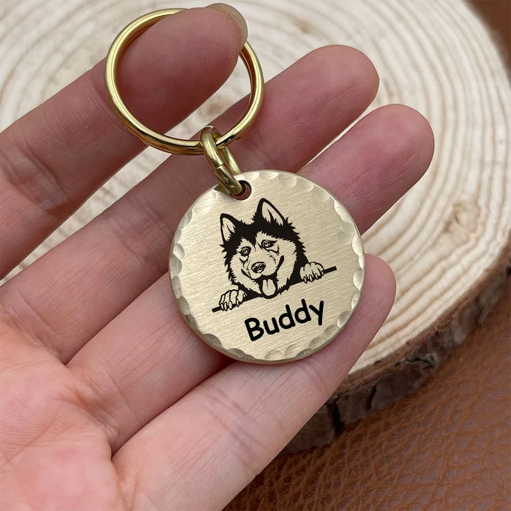 Etiquetas identificativas de latón para collar de perro y gato - imagen 2