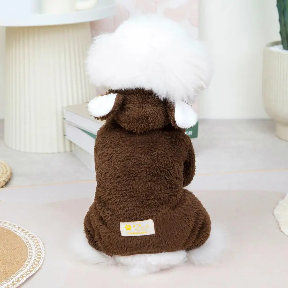 Abrigo elegante para mascotas, vestido de dibujos animados, forro polar, cuatro Leggings, Mono para perro - imagen 4