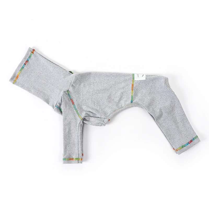 Abrigo de cuatro patas de cuello alto roscado de algodón, ropa de galgo elástica y suave