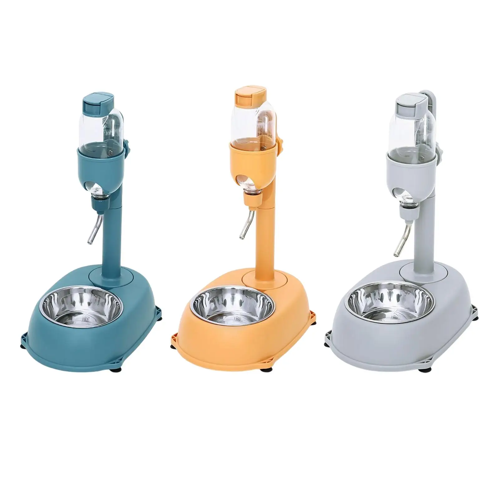 Portable Pet Drinker, Removable Food Bowls, 500ml Water Bottle, Bottom Pet Bowls