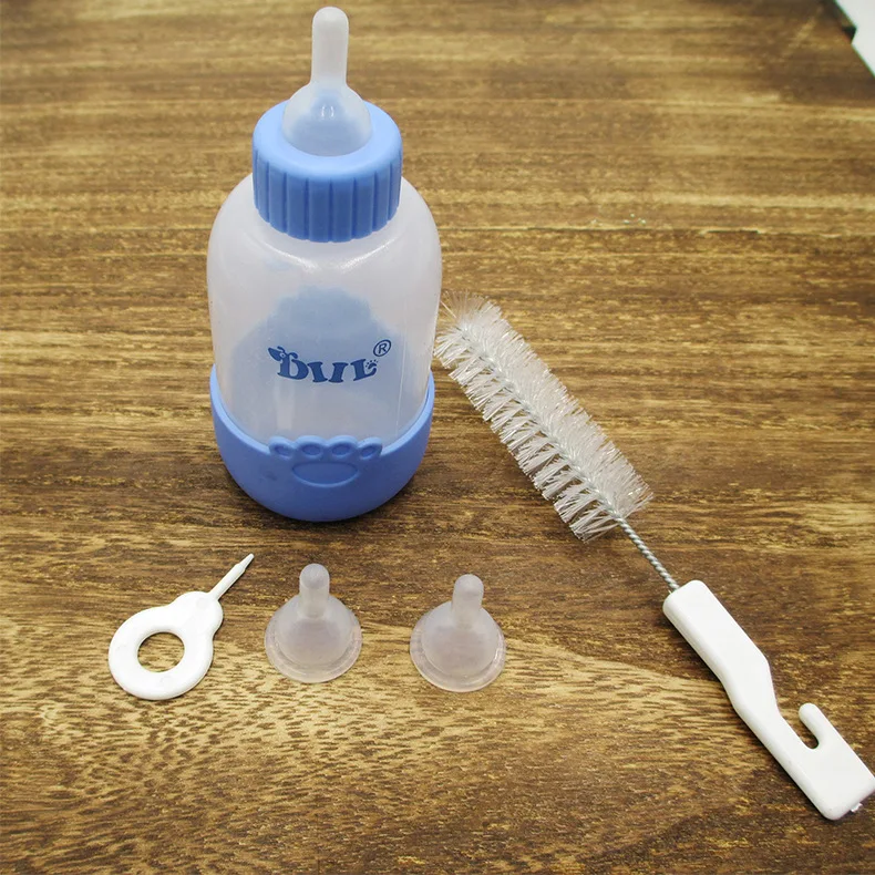 Biberón para mascotas, cachorro, gatito, 80ML, 100ML, juego de alimentación para animales pequeños, biberón para gatos - imagen 4