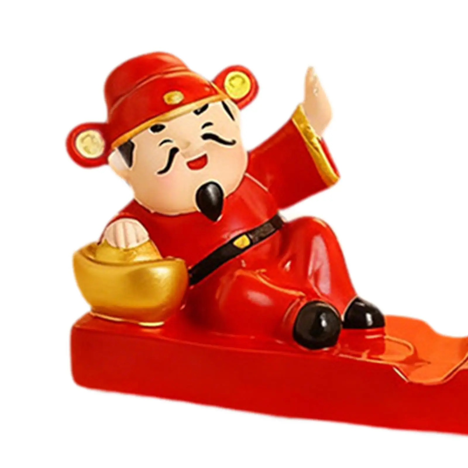 Adorno de Dios de la riqueza, estatua, soporte para teléfono de escritorio, decoración creativa, práctico, regalo de Año Nuevo, estatuilla - imagen 5