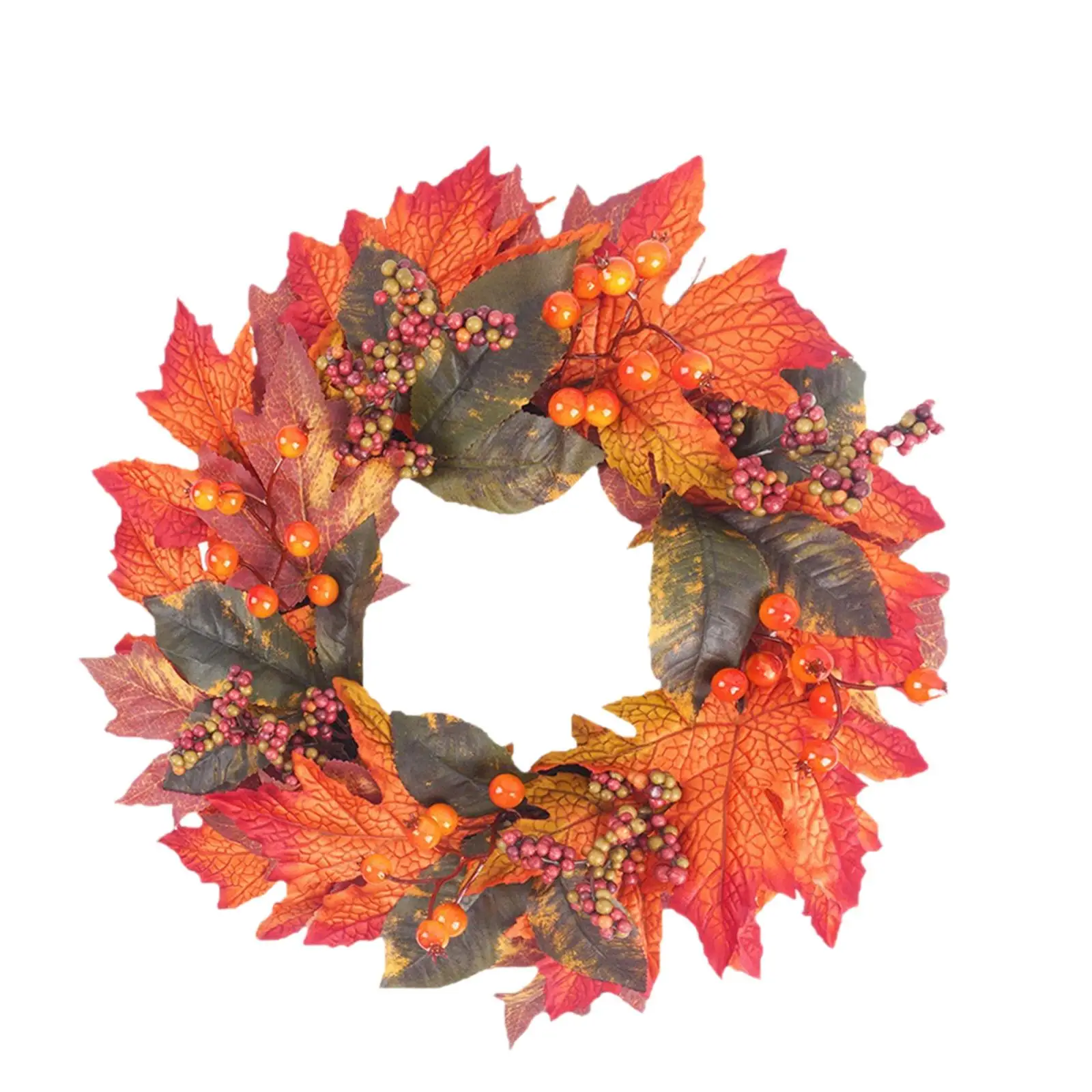 Autumn Artificial Wreath Home Decoration Harvest Maple Leaves Berry Wreath Decorative for Festival Indoor Outdoor Party Office Autumn Artificial Wreath Home Decoration Harvest Maple Leaves Berry Wreath Decorative for Festival Indoor Outdoor Party Office