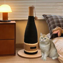Rascador para gatos con poste y plataforma – Sisal resistente