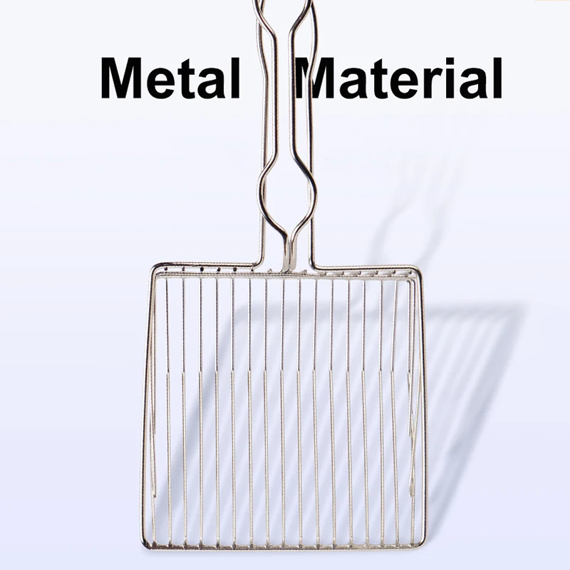 Pala para morder para mascotas, pala para arena para gatos de acero inoxidable, herramienta de limpieza para mascotas, cuchara para arena para gatos, mango duradero de acero inoxidable - imagen 4