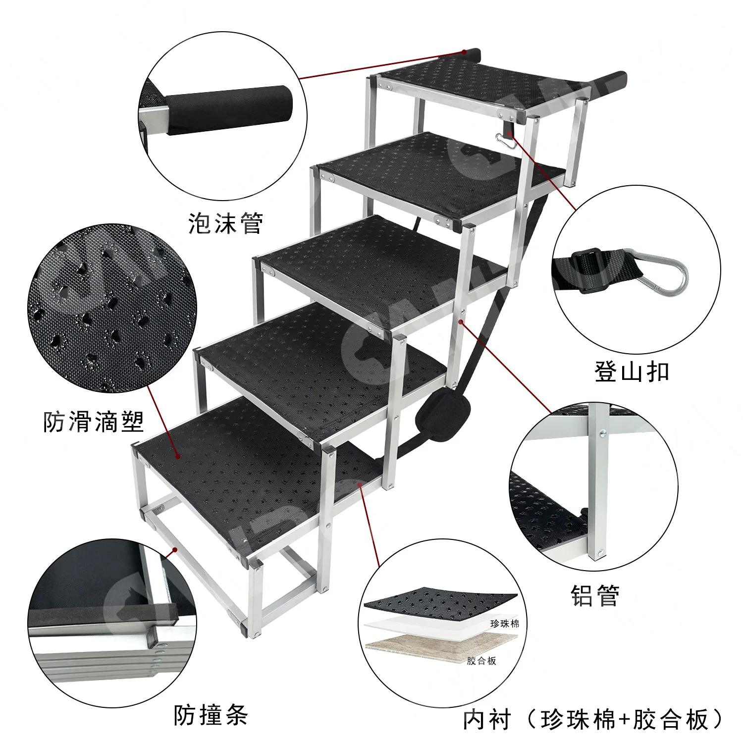 Escalera portátil de aluminio para perros grandes – Plegable y resistente - imagen 5