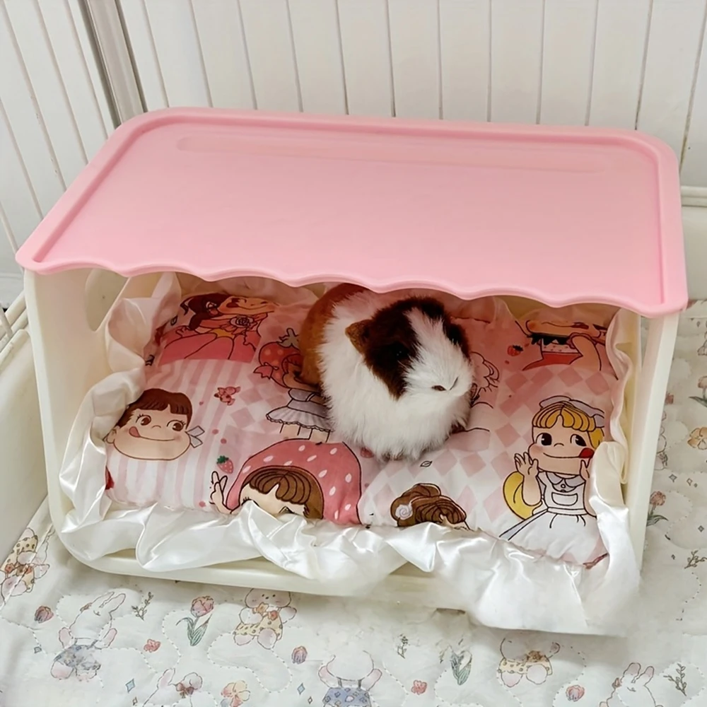 1 unidad S/M, estera de plástico fácil de limpiar para conejos, caja de esquina para inodoro, jaula para conejos de mascotas para animales pequeños, hámsteres, visón, gatos, conejos - imagen 4