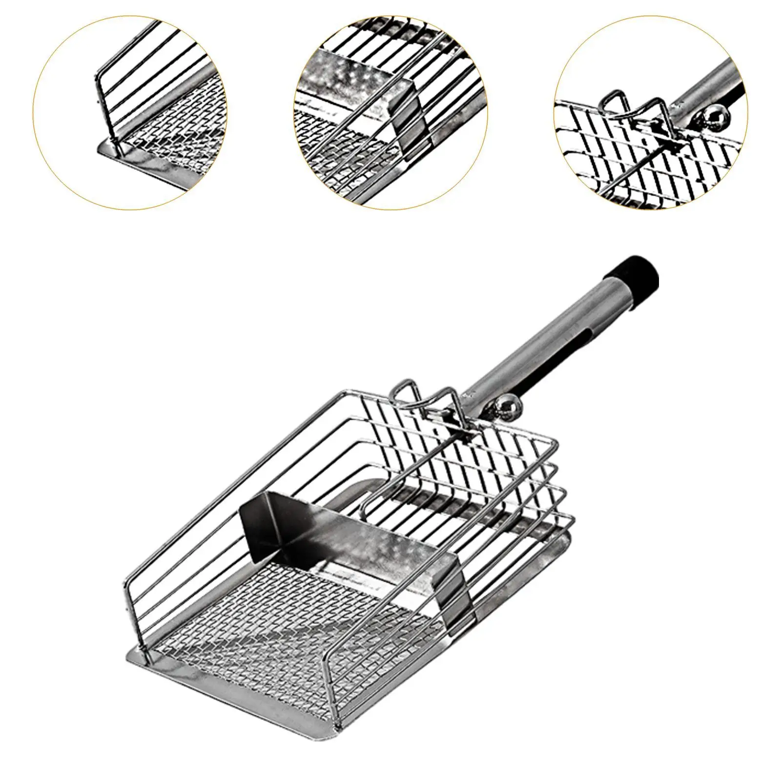 Pala de arena portátil para gatos, pala de arena de Metal para mascotas, suministros para conejos - imagen 5