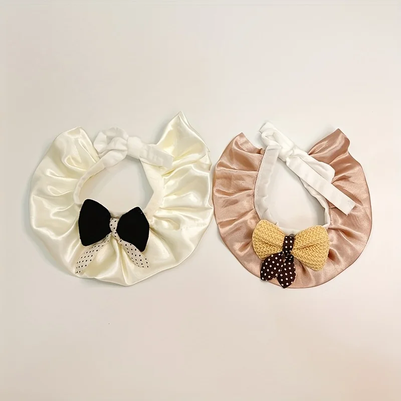 Adjustable Pet Scarf for Cats Dogs Puppy Neck Strap With Bowknot Soft Cute Dog Collar Kitten Saliva Towel Pet Dress Up Supplies - imagen 4