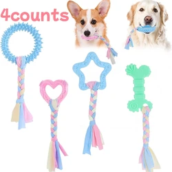 Juguetes masticables cachorro con cuerda algodón y pin lindo