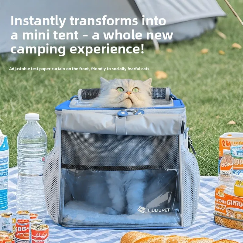 Bolsa de bicicleta para gatos, bolsos de hombro, bolsa de coche para mascotas y perros, bolsas para mascotas al aire libre, almacenamiento desmontable, suministros para gatos - imagen 2