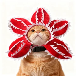 Sombrero para mascotas, disfraz, sombrero de Demogorgon, accesorios, sombreros, gatito suave, flores aterradoras
