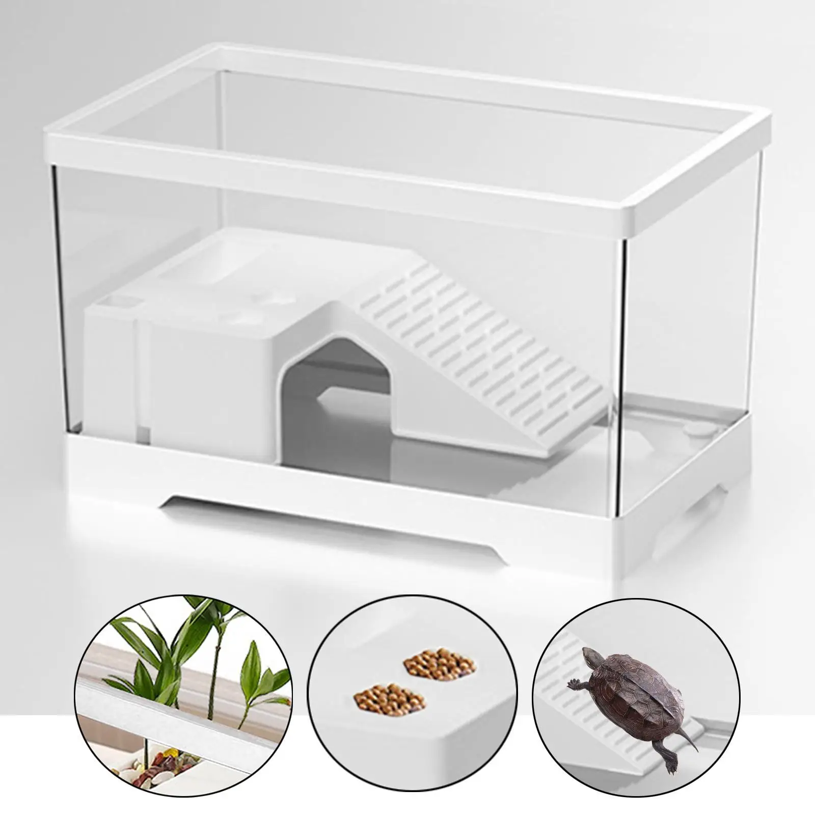 Turtle Tank Accessories Box Supplies Tortoise Enclosure Starter Indoor Decor