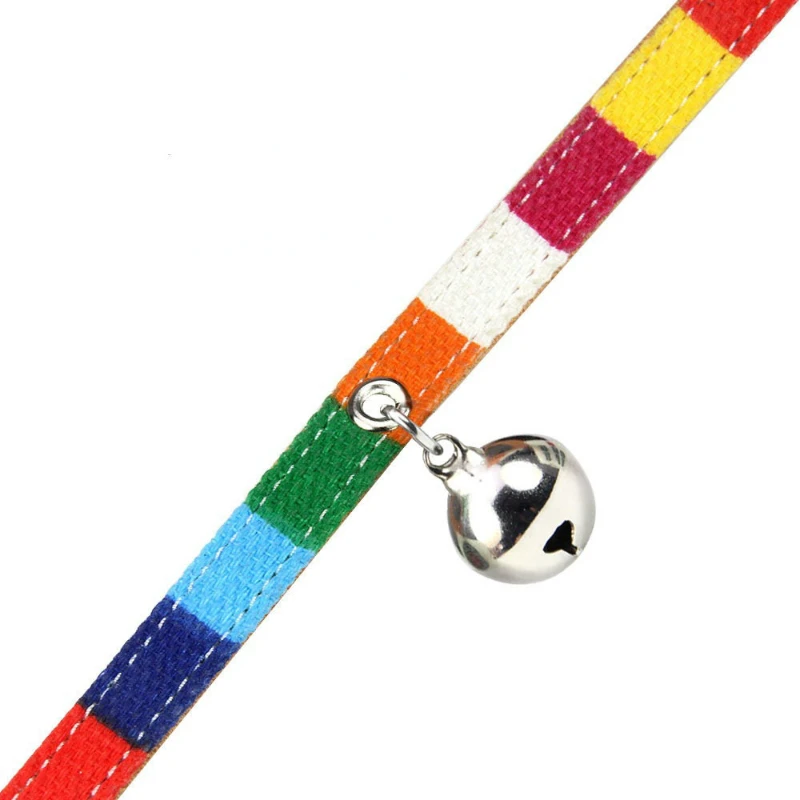 Collar de cuero colorido con campana para gato, correa acolchada para cachorro, accesorios para gatitos, XS/S/M - imagen 3