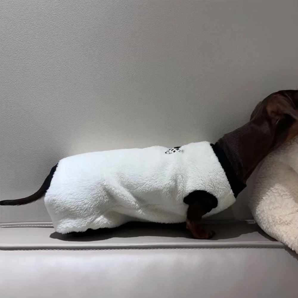 Ropa de invierno para perros salchicha - Mono felpa suave - imagen 2