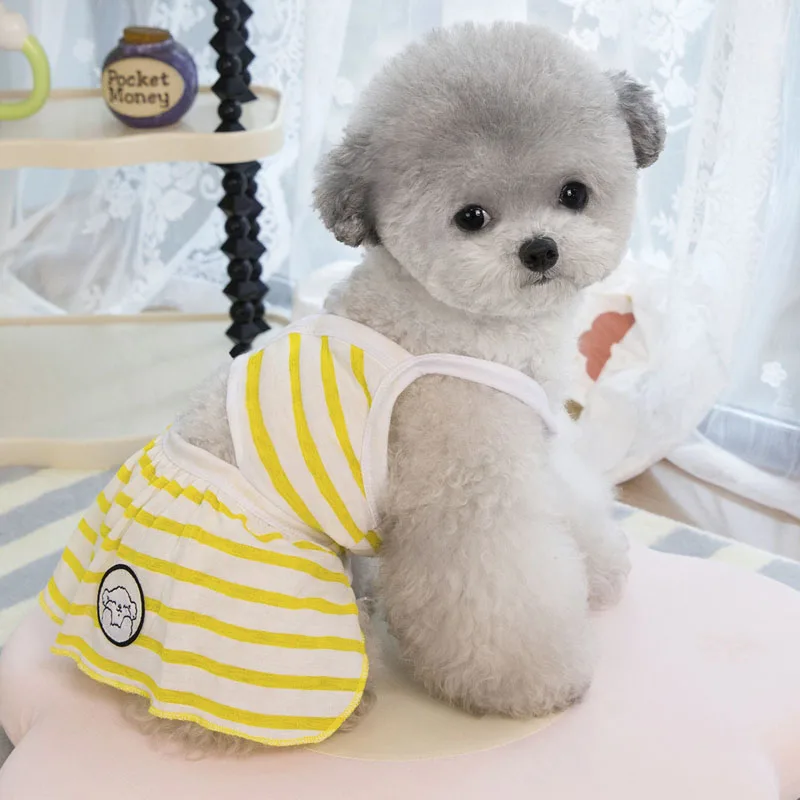 Ropa de verano para perros, vestido de Bikini para niñas, disfraz de tiras, ropa para perros pequeños y medianos, Chihuahua, perro salchicha, falda con tirantes XL - imagen 5