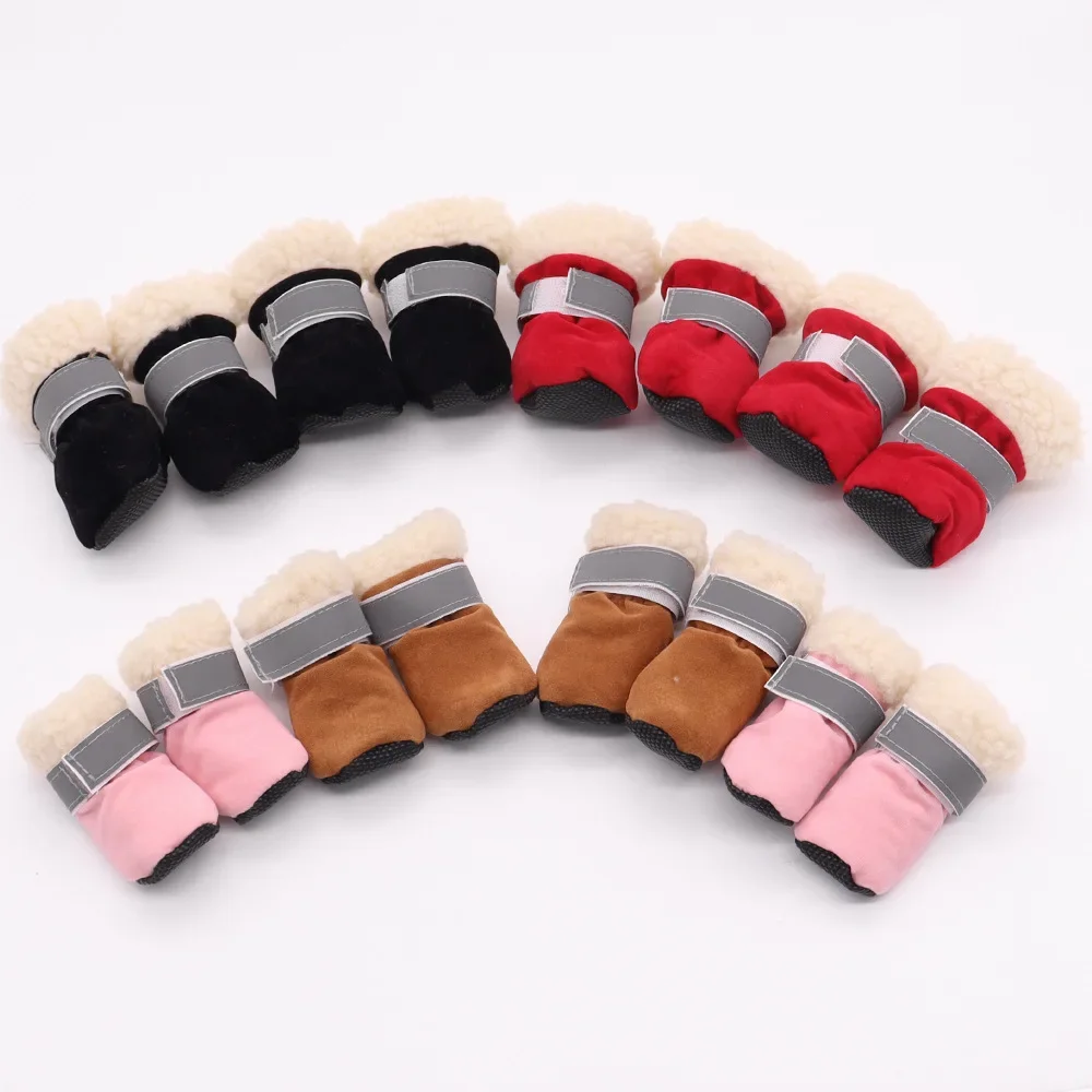 Zapatos para mascotas, zapatos antideslizantes e impermeables para perros, no caen, zapatos de algodón cálidos y gruesos para otoño e invierno, botas de nieve - imagen 5