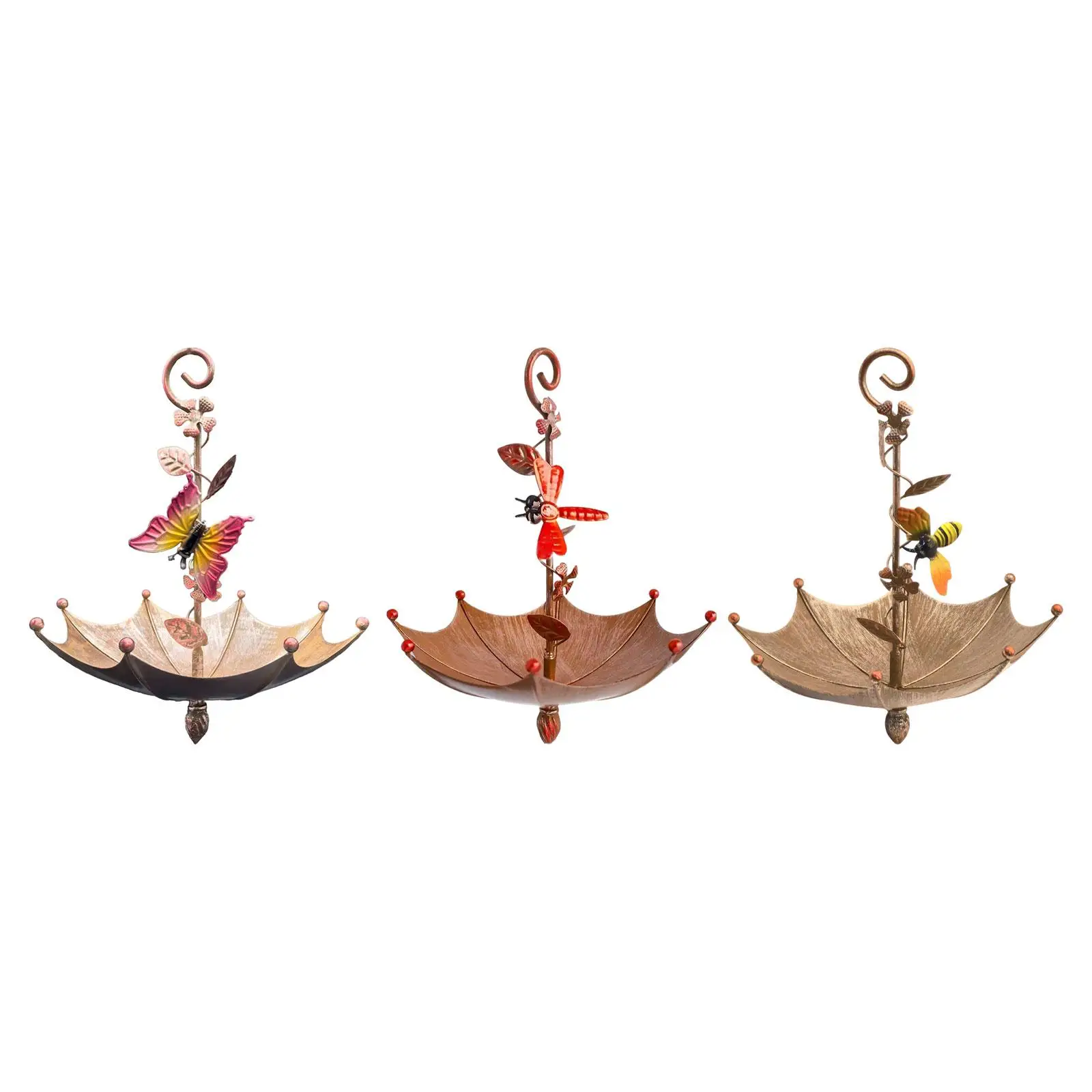 Comedero para pájaros para colgar en el exterior, bandeja receptora de semillas de pájaros, estación de alimentación, plataforma con forma de paraguas, alimentador para patio y balcón