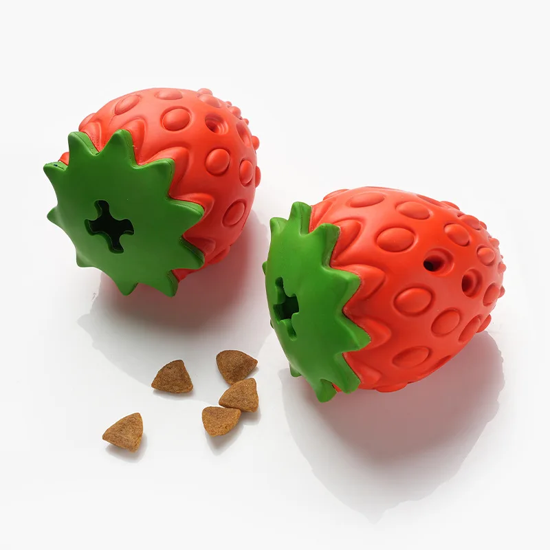 Juguete dispensador de comida dental para perros – Goma fresa - imagen 3