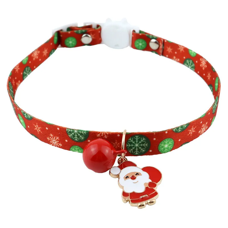Collares navideños para gatos y perros pequeños, suministros para mascotas con colgante de muñeco de nieve de Papá Noel, Bomei - imagen 3