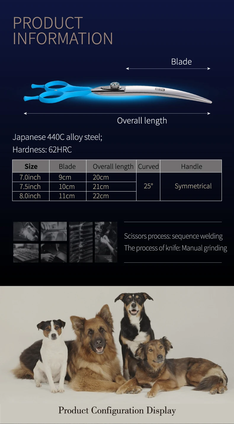 Tijeras Fenice - Comparación de tamaños