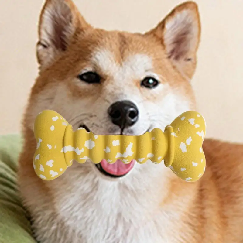 Juguetes de goma resistentes a mordeduras para perros, bolas de hueso para masticar, juguete interactivo para buscar perros, juguetes para lanzar dientes, limpieza masticar - imagen 3