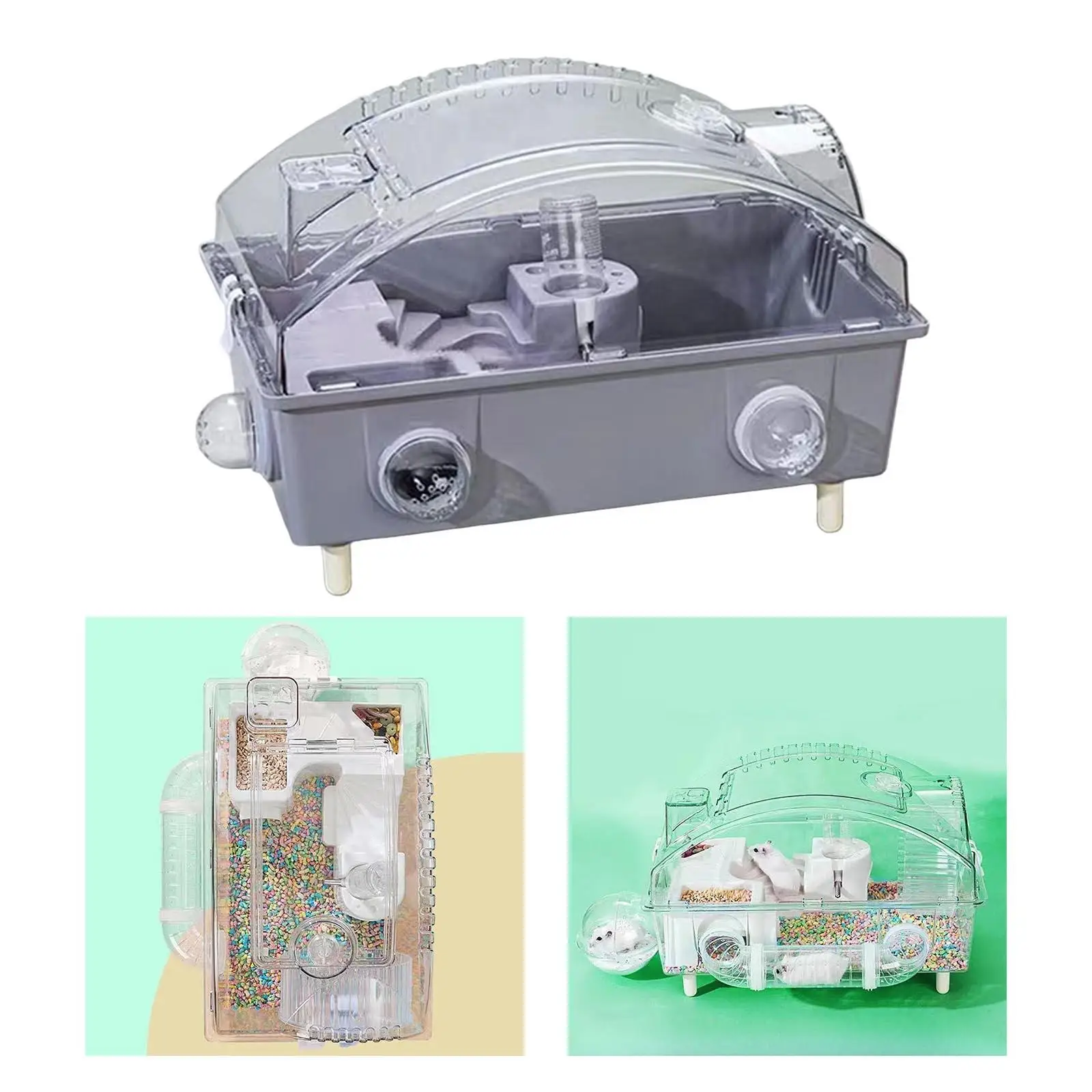 Hamster Cage Openable Top with Water Bottle 2 Tier Pet House Exercise Playing House for Rats Mice Gerbils Bunny Small Animals