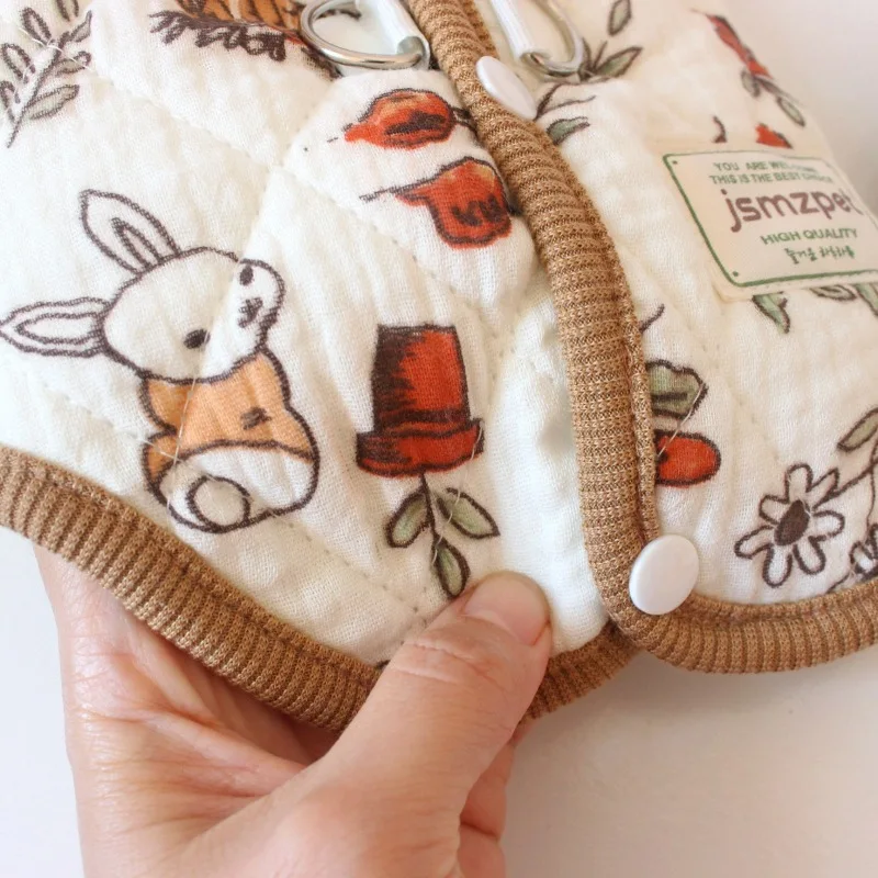 Ropa con estampado bonito para perros, abrigo para perros de otoño e invierno, chaqueta cálida y acogedora para cachorros, ropa para Chihuahua Yorkie, accesorios para perros - imagen 4