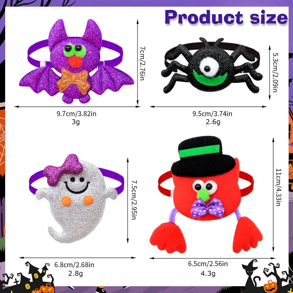 50 Uds. Pajaritas para perros y mascotas, corbatas para Halloween, cuidado de mascotas, nueva moda, perro pequeño, gato, pajarita de Halloween, Collar para perros pequeños - imagen 4