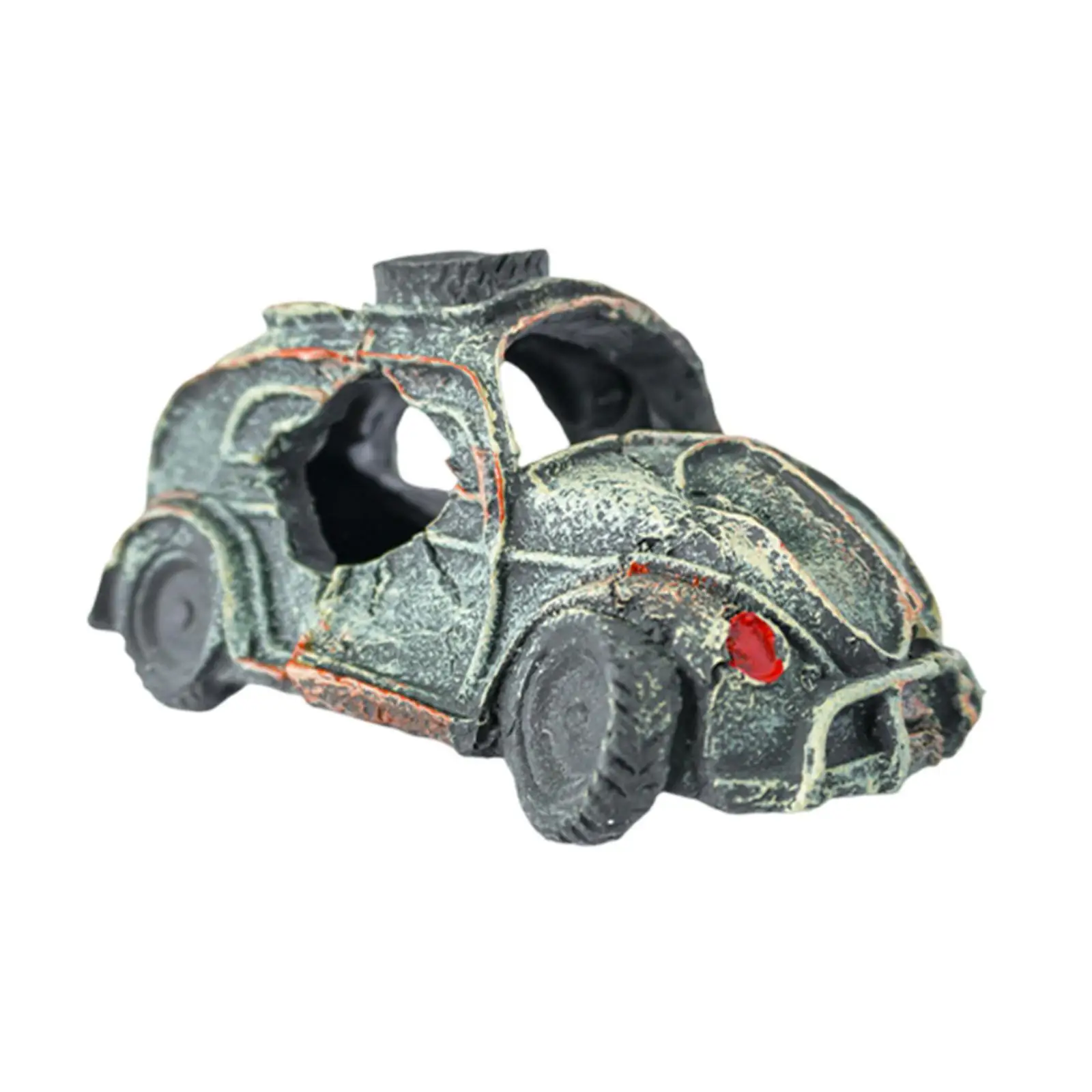 Car Wreck Aquarium Decor Resin Ornament Scenery,Novelty for Rest Play,Figurine,Fishes Tank Decoration Fishes Shrimps Shelter