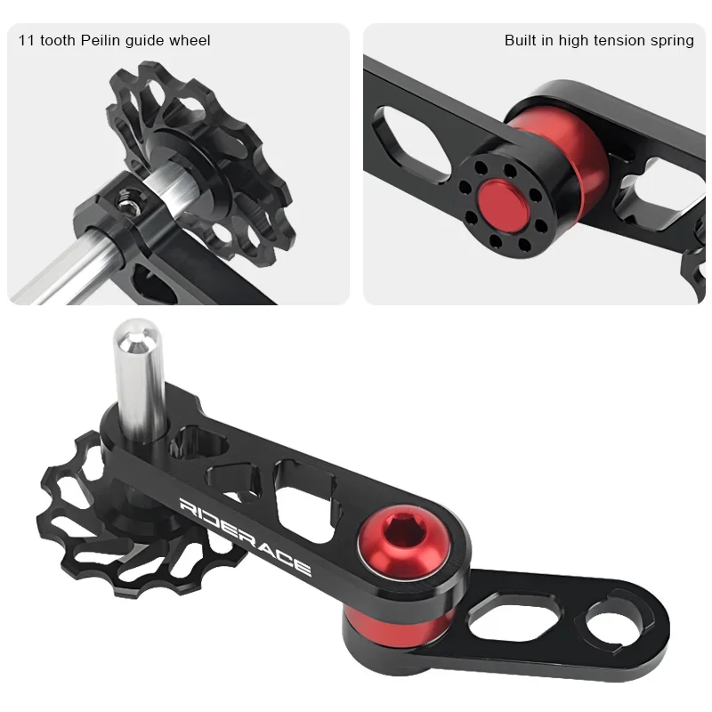 Tensor de cadena para bicicleta – Desviador trasero aluminio y guía - imagen 2