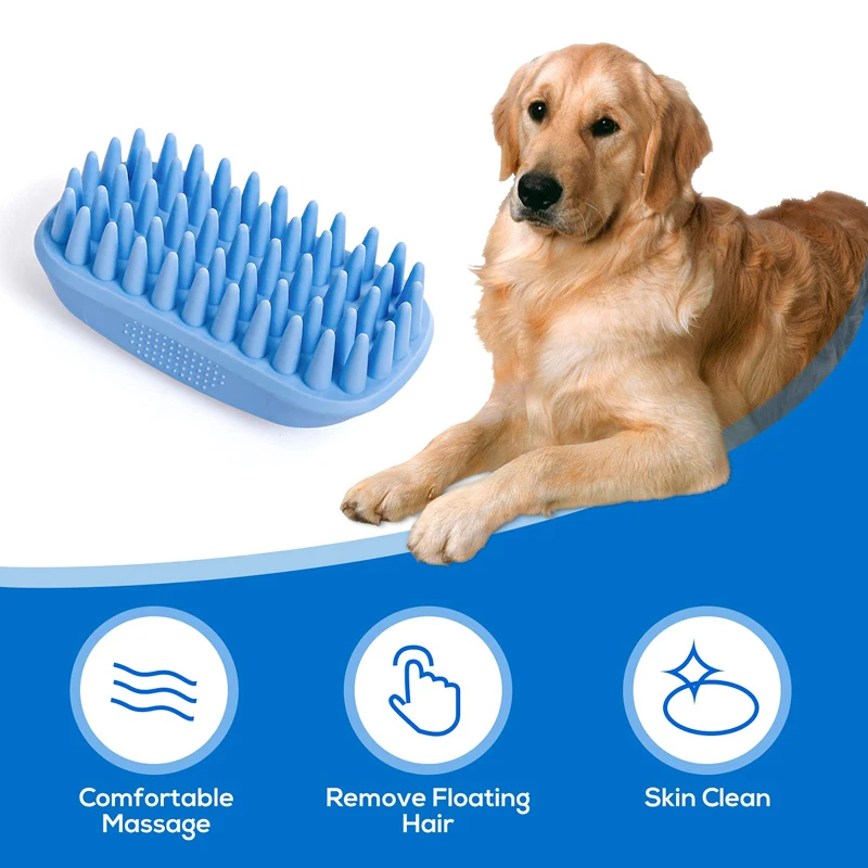 Benepaw Soft Dog Bath Brush Rubber Pet Shower Scrubber For Short Long Haired Dogs Cats Massage Comb Removes Loose Fur Grooming - imagen 3