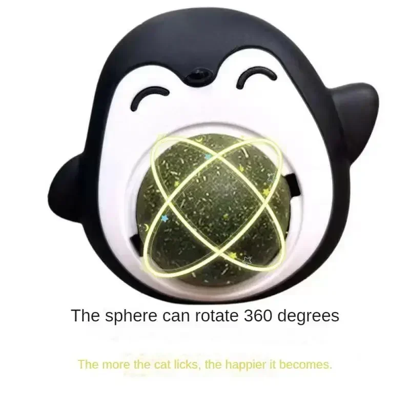 Bolas de hierba gatera para gatos, juguete para moler dientes, bola de menta, seguridad comestible, aperitivo saludable, juguetes adhesivos de pared giratorios para suministros para mascotas - imagen 5