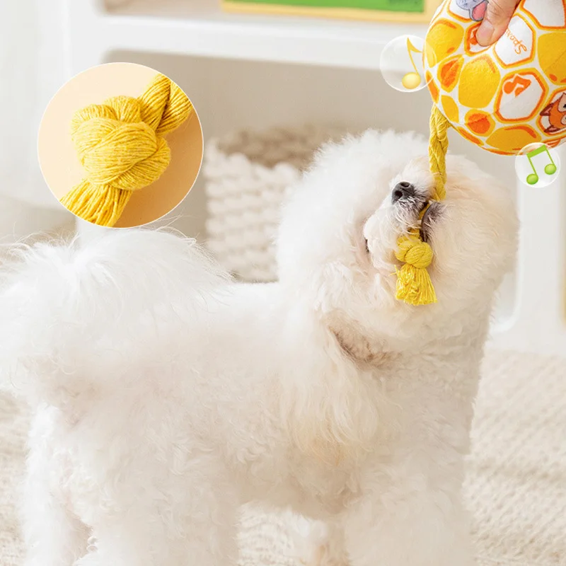 Juguete interactivo para perros resistente a mordeduras, juguetes para limpiar los dientes de mascotas, pelota para perros chirriantes, juguetes para masticar para cachorros, suministros para mascotas - imagen 3
