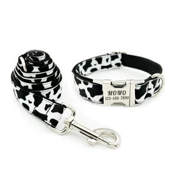 Collar con patrón de vaca para gato – Ajustable y personalizable