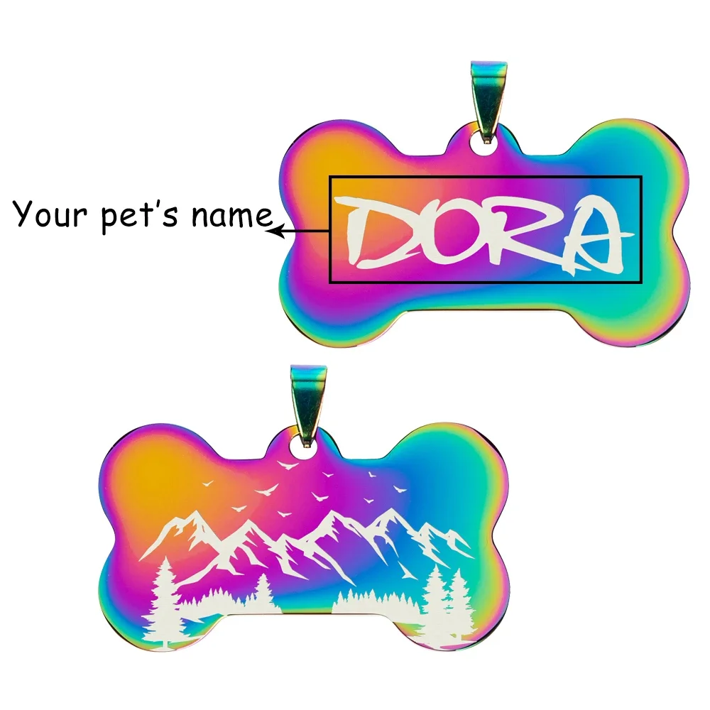 Etiqueta de perro de hueso, etiquetas de identificación para perros pequeños, nombre grabado gratis, etiqueta para cachorros y gatos, etiquetas colgantes para Collar antipérdida para mascotas, accesorios para mascotas - imagen 2