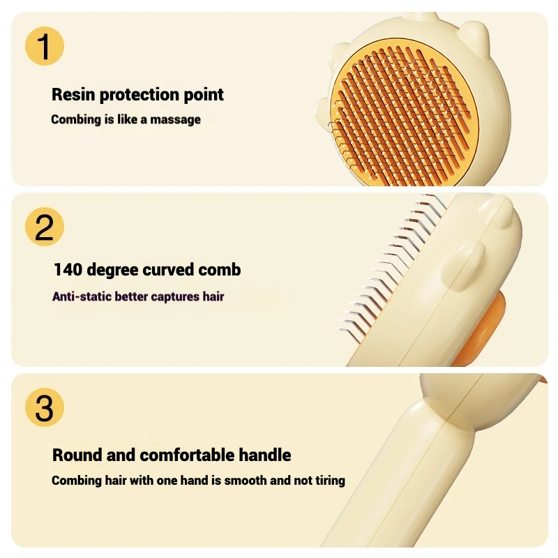 Peine de aseo de acero inoxidable, peine de aguja para mascotas y gatos, rascador para quitar la piel de mascotas, suministros para mascotas - imagen 4